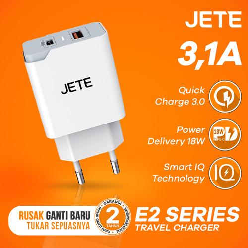 Foto Produk Charger JETE E2 3.1A Dual Output Power Delivery and Quick Charger 3.0 dari JETE Official Surabaya