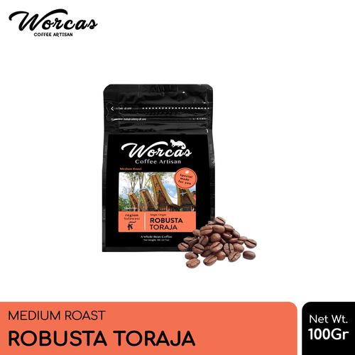 Foto Produk WORCAS Kopi Robusta Toraja 100gr - Medium Roast - KOPI BIJI dari WORCAS COFFEE