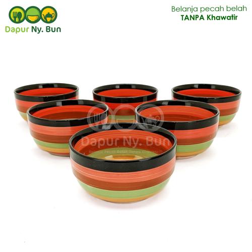 Foto Produk 6Pcs Mangkok Nasi Kecil Bulat Motif PELANGI Ukuran 4,5 Inch dari Dapur Ny.Bun