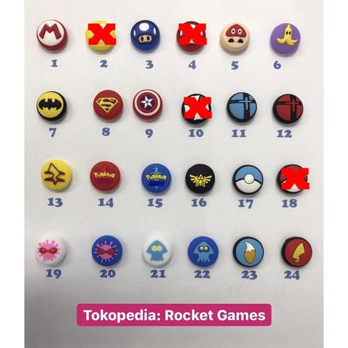 Foto Produk NEW Nintendo Switch Analog Caps / Thumb Grips / Silicon joycon dari Rocket games