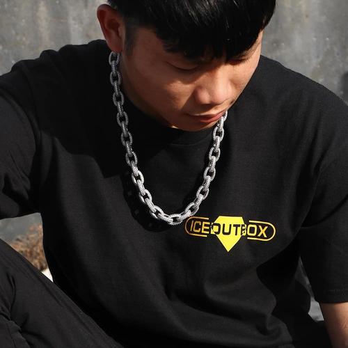 Jual 10mm iced out cuban link chain 