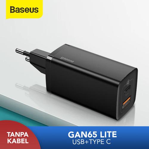 Foto Produk KEPALA CHARGER BASEUS 65W GAN FAST CHARGER 4.0 3.0 PD AFC SCP TYPE C - Gan 65 lite dari Baseus Official Store