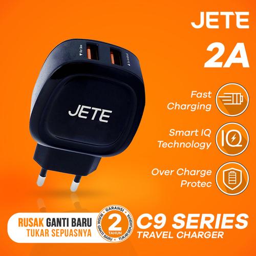 Foto Produk Charger JETE C9 Dual Output 2A Fast Charging - Hitam dari JETE Official Surabaya