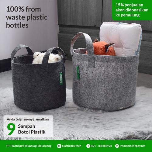 Gambar Storage Felt - Wadah Serbaguna - Modern Recycle Product Plasticpay - Abu-abu, S dari Plasticpay Store Kota Tangerang Tokopedia
