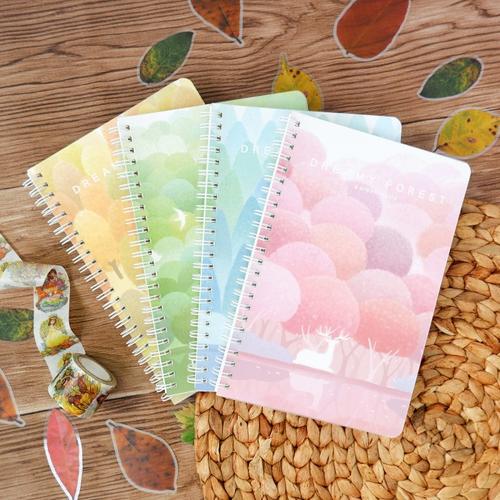 Foto Produk Dreamy Forest Spiral Ruled Notebook A5 dari Pinkabulous