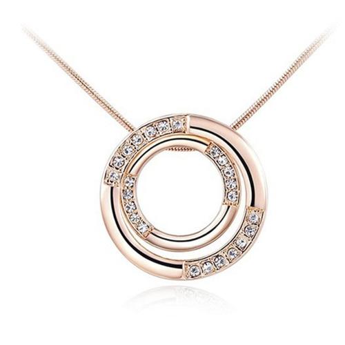 Jual Kalung kristal bulat lapis emas 