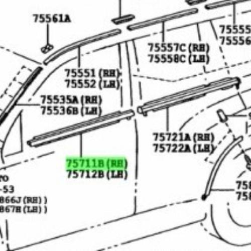 Jual LIS pelipit kaca depan kanan 75711-60071 ORI LANDCRUISER PRADO 150 ...