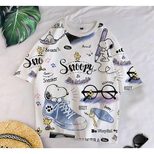 Foto Produk T-Shirt SNOP F XL / BAJU KAOS WANITA XL KOREA OVERSIZE KATUN COMBED dari omg murah