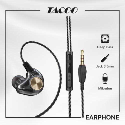 Foto Produk TACOO In-Ear Earphone Earbuds Hi-Fi Deep Bass Braided Cable with Mic dari TACOO Official Store