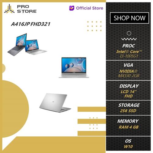 Foto Produk Asus A416JP FHD321 i3 1005G1 4GB 256ssd MX330 2GB W10+OHS 14.0FHD - SILVER dari ProStoreComputer