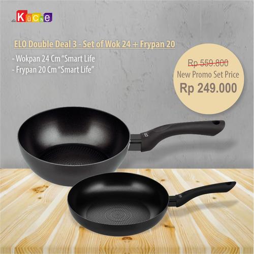 Foto Produk ELO Double Deal 3 - Set of Wok 24 + Frypan 20 dari Diekuche Fackelmann