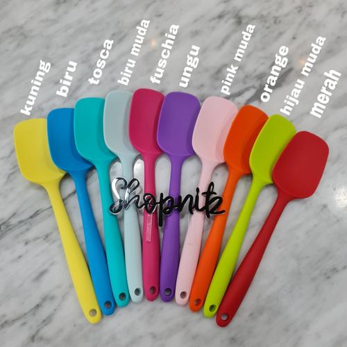 Gambar Spatula sendok BESAR sutil silicone tahan panas food grade 28CM - Kuning dari Shopnitz Jakarta Barat Tokopedia