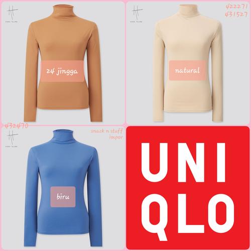 Jual Uniqlo    Kaos AIRism Wanita High Neck UV Protection Lengan Panjang