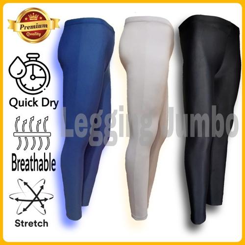 Foto Produk CELANA LEGGING BIG SIZE OLAHRAGA PRIA WANITA SPANDEX LYCRA PREMIUM - Panjang Hitam, M dari Pusat Renang