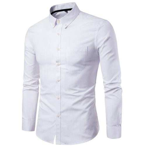 Foto Produk GARAF KELVI KEMEJA PRIA LENGAN PANJANG SLIMFIT ATASAN PRIA POLOS PUTIH - Putih, M dari Garaf Official