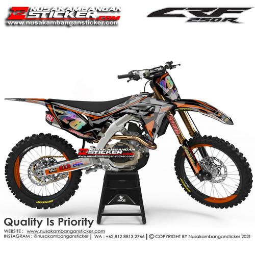 Foto Produk Stiker CRF 250 28 Abu abu List Oren dari Nusakambangan Sticker01