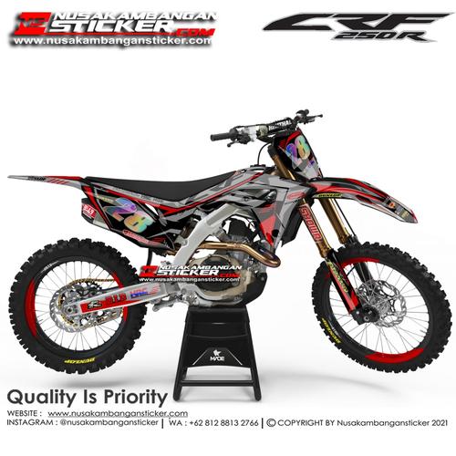 Foto Produk Stiker CRF 250 28 Abu abu List Merah dari Nusakambangan Sticker01