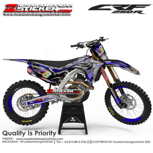 Foto Produk Stiker CRF 250 28 Abu abu List Biru dari Nusakambangan Sticker01