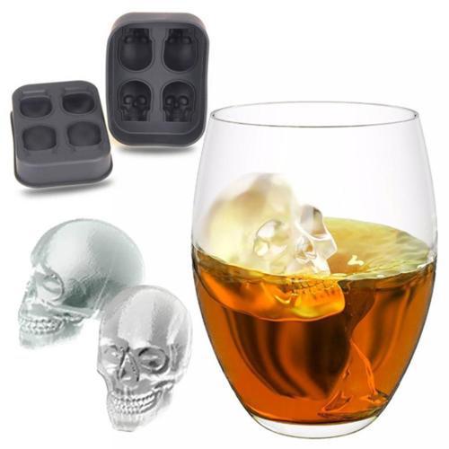 Foto Produk Cetakan Es Batu Bulat Bola - Ice Ball Maker Silicone Four Ball - Model Skull dari Tablet PC Mall