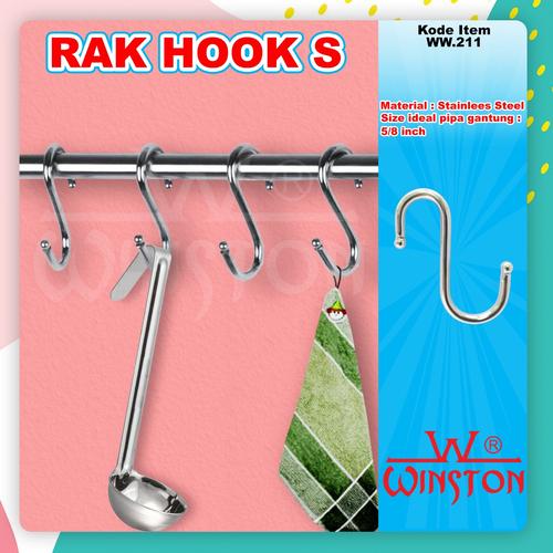 Foto Produk Gantungan Hook S Serbaguna Cantolan Hook Hanger Stainless Steel WW 211 dari WINSTON SUKSES ABADI