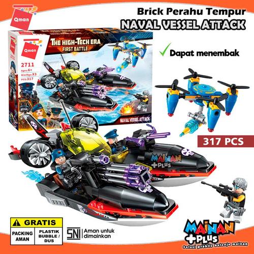 Foto Produk MAINAN BRICK LEGO QMAN PERAHU TEMPUR DRONE NAVAL VESSEL ATTACK SNI dari MainanPlus