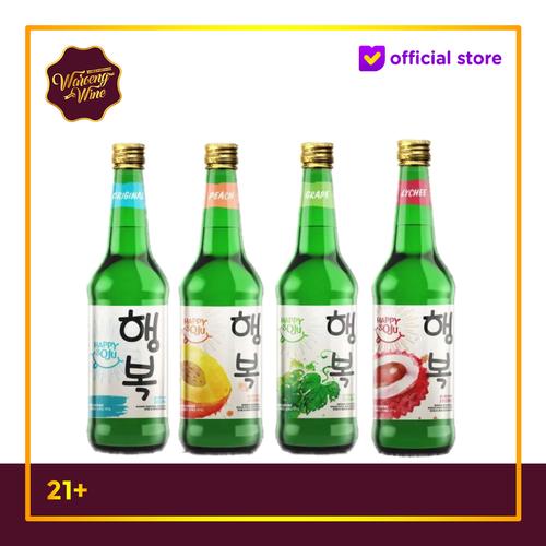 Foto Produk Happy Soju Original Peach Lychee Grape 360ml dari Waroeng Wine GS