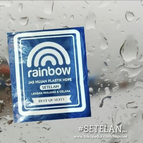 Foto Produk Jas Hujan Plastik Rainbow Setelan 1 pc ( biru ) dari Hepiilee