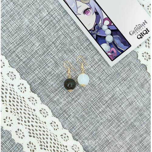Gambar Genshin Impact Qiqi Healing Stones Earrings (Anting) - Hitam-Putih dari RIST ART Kota Denpasar Tokopedia