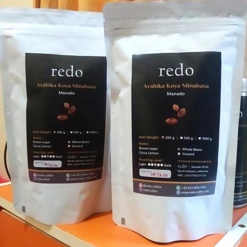 Foto Produk Redo Kopi Arabika Koya Minahasa 200g (Kemasan alumunium foil) - Roasted beans dari KaseLaku