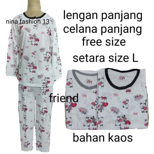 Foto Produk baju tidur piyama kaos lengan panjang dewasa wanita dari Nina fashion 13