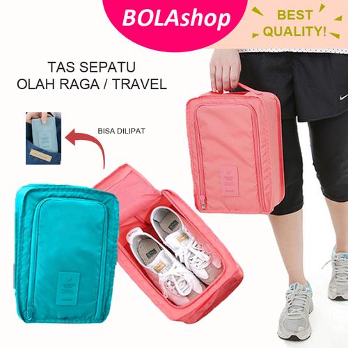 Foto Produk Tas Penyimpanan Sepatu Sporty ada Resleting - Pink dari Bolashop Official Store