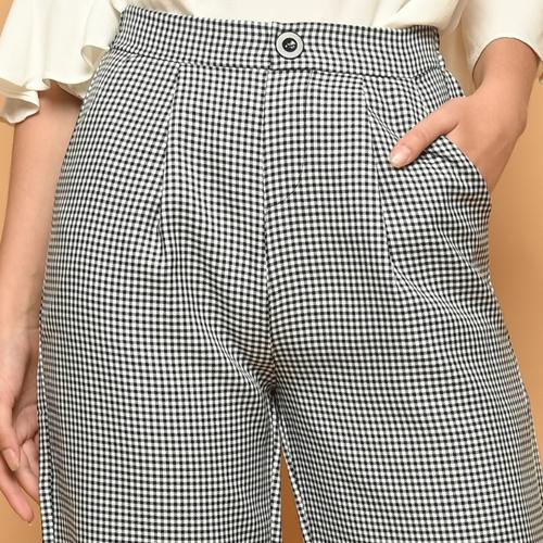 Foto Produk Cammomile 2102007 LG915 Celana panjang bahan kotak wanita - Black, All Size dari Cammomile FashionLine