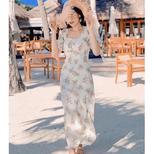 Jual Maxi Dress Autumn White Floral 