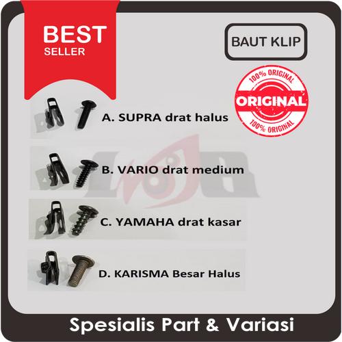 Foto Produk Baut Klip Bodi Motor Yamaha Baut M5 Drat Kasar Hitam Klem Honda Kleman dari Ledeng Motor Bandung