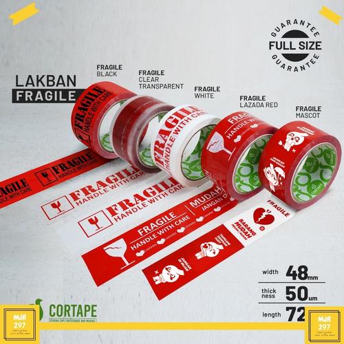 Gambar LAKBAN FRAGILE | JANGAN DIBANTING | HANDLE WITH CARE | ANTI PATAH HATI - MERAH HITAM dari MJR297 undefined Tokopedia