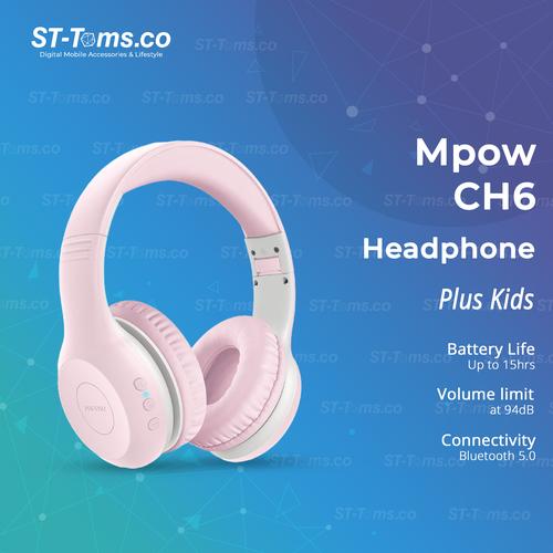 Foto Produk MPOW CH6 / CH 6 Plus Kids Headphone Bluetooth Wireless - MPBH441AP Pink dari ST-Toms.co
