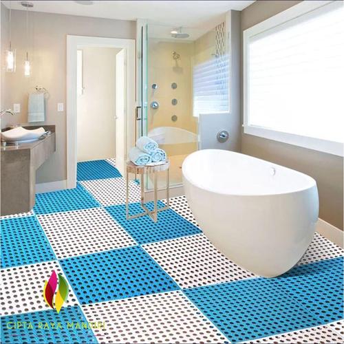 Foto Produk Karpet Karet Lubang DIY Kamar Mandi Anti Slip Interlock 30x30 cm - Biru dari Cipta Raya Mandiri