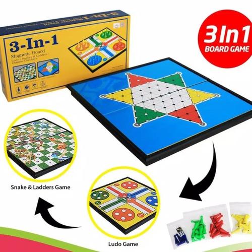 Foto Produk Magnetic Board Game 3 In 1 - Ludo-Halma- Ular Tangga- Mainan Edukatif dari Home Online Toys