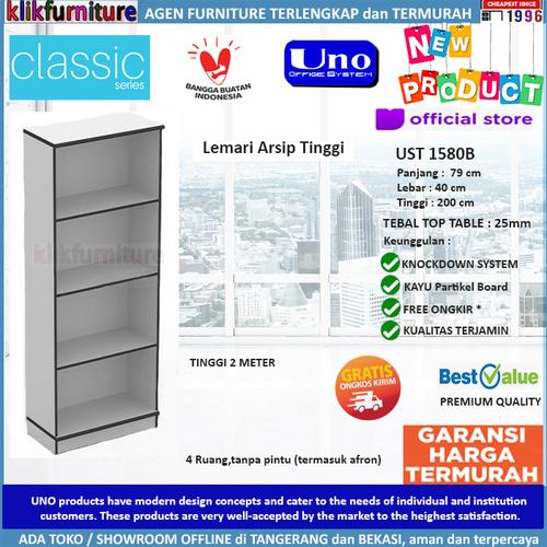 Foto Produk UST 1580B UNO Lemari Arsip Tinggi 4 Ruang Tanpa Pintu dari klikfurniture