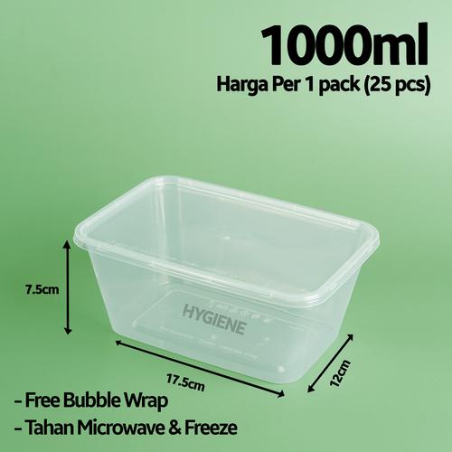 Foto Produk Kotak Plastik 1000 ml / Thinwall / Persegi Panjang dari Hygiene Indonesia
