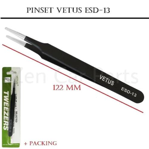 Foto Produk pinset vetus tweezer lurus tumpul round flat ESD-13 122mm 12.2cm HRC40 dari Zen Car Parts