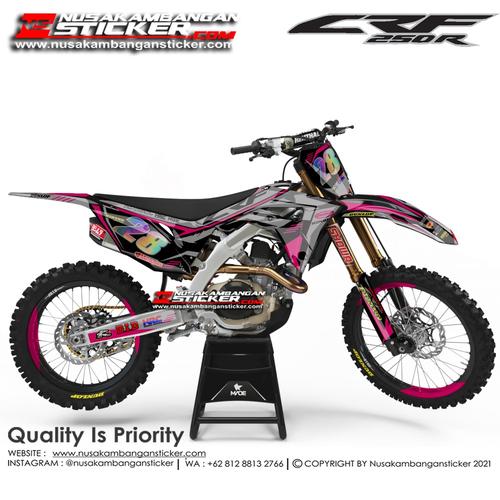 Foto Produk Stiker CRF 250 28 Abu abu List Pink dari Nusakambangan Sticker01