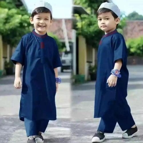 Gambar setelan koko pakistan anak 1- 12 th || Baju ngaji anak laki - navy, S dari lapakalima Kab. Bekasi Tokopedia