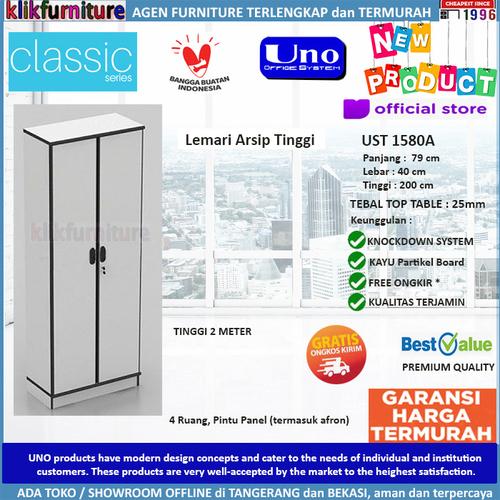 Foto Produk UST 1580A UNO Lemari Arsip Tinggi 4 Ruang Pintu Panel dari klikfurniture