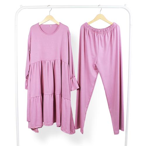 Foto Produk Bajuyuli One Set Setelan Anak Perempuan Polos Muslim Jersey - Dusty Pink, S dari Bajuyuli
