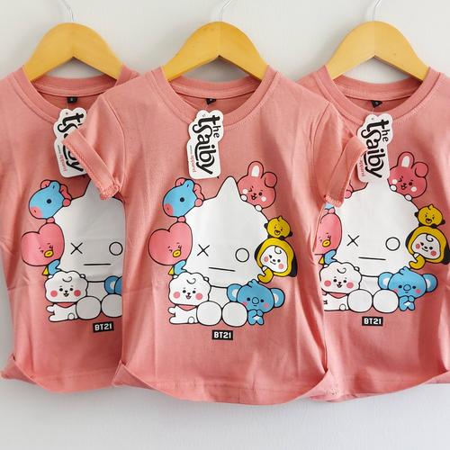 Foto Produk Baju Anak Perempuan Kaos BT21 Korean Stlye Usia 1 sampai 8 Tahun - S dari kimmi_kidswear