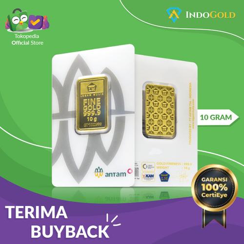 Foto Produk Emas Antam 10 Gram Logam Mulia Garansi Uang Kembali Include Sertifikat dari IndoGold