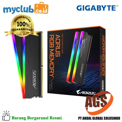 Foto Produk Gigabyte AORUS RGB Memory DDR4 16GB (2x8GB) 3333MHz dari Myclub
