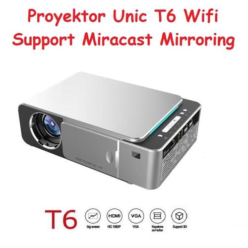 Foto Produk Proyektor Projector Unic T6 With Miracast Mirroring 80 ANSI Lumens dari Trimega Store BDG
