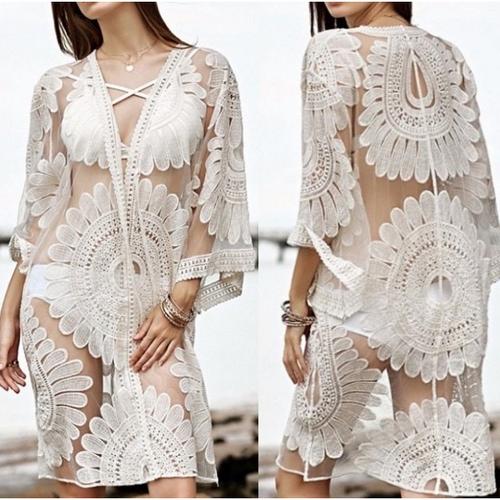 Jual Outer Wanita Lace Pattern Flowery 